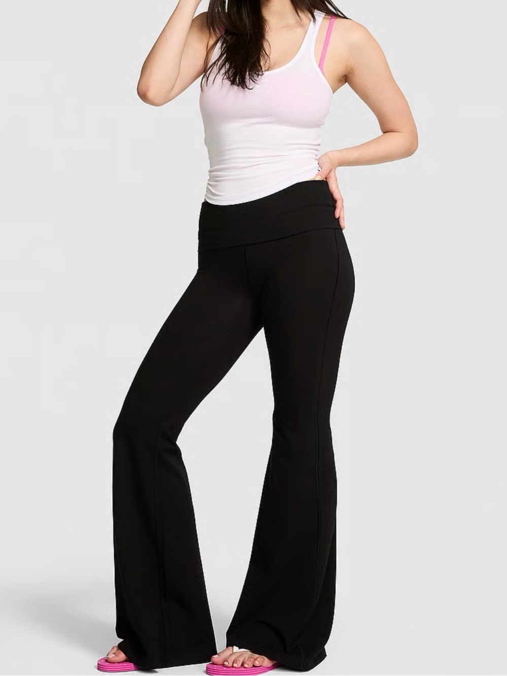PINK Victoria's Secret Black Flared Yoga Leggings